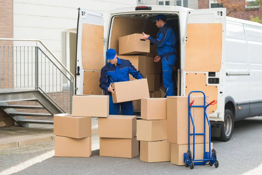 Moving company crew loading a residential move